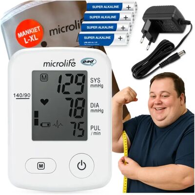 L-Xl 32-52cm Ciśnieniomierz Z Bardzo Dużym Mankietem Microlife A2 +zasilacz L-Xl 32-52cm Ciśnieniomierz Z Bardzo Dużym Mankietem Microlife A2 +zasilacz