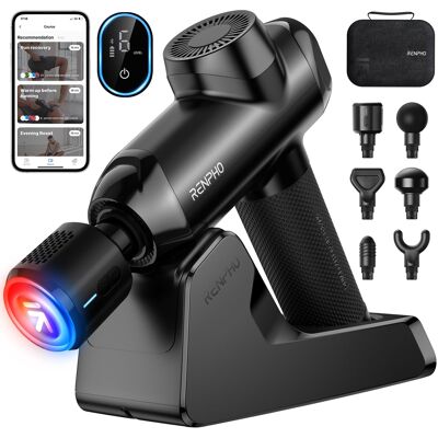 RENPHO Pistolet Do Masażu Z Ciepłem I Zimnem Bluetooth Dla Sportowców RENPHO Pistolet Do Masażu Z Ciepłem I Zimnem Bluetooth Dla Sportowców