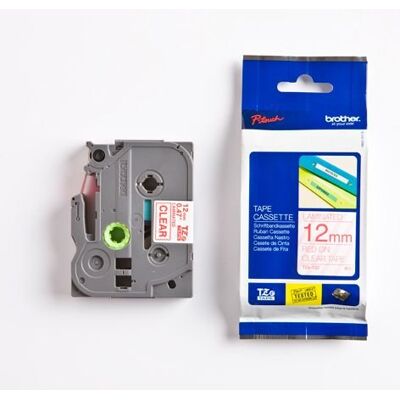 Brother Tze-132 Czerwony Nadruk Na Przezroczystym Tle, 12 Mm Szerokości Brother Tze-132 Czerwony Nadruk Na Przezroczystym Tle, 12 Mm Szerokości