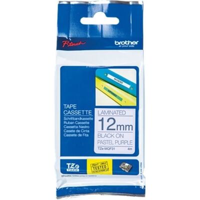 Taśma Laminowana Brother - Tzemqf31 - Czarny Na Fioletowym Pastelu 12mm - 1 Rolka W Zestawie Taśma Laminowana Brother - Tzemqf31 - Czarny Na Fioletowym Pastelu 12mm - 1 Rolka W Zestawie