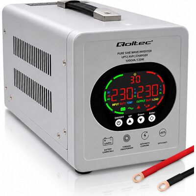 Qoltec Ups 1000va 720w Przetwornica 12/230v Z Avr Lcd Lifepo4 Agm Gel Sinus Qoltec Ups 1000va 720w Przetwornica 12/230v Z Avr Lcd Lifepo4 Agm Gel Sinus