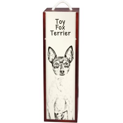 Amerykański toy terrier, Toy foksterier - pudełko na wino z psem, pudełko na alkohol z grafiką, personalizowane pudełko na prezent marki Art-Dog Amerykański toy terrier, Toy foksterier - pudełko na wino z psem, pudełko na alkohol z grafiką, personalizowane pudełko na prezent marki Art-Dog