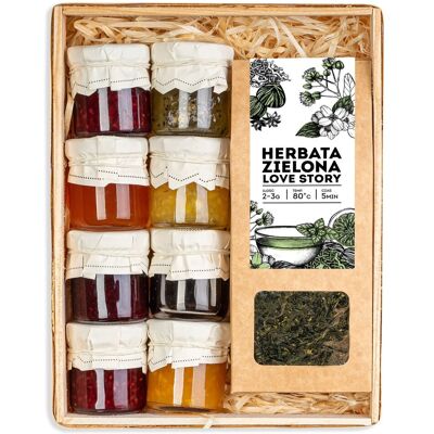 Jedwabny Szlak BOX PREZENTOWY Herbata zielona sencha z dodatkami mix konfitur Jedwabny Szlak BOX PREZENTOWY Herbata zielona sencha z dodatkami mix konfitur