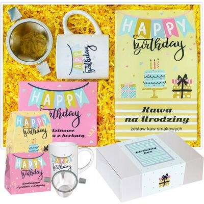 Cup&You BOX prezentowy upominkowy z kawami herbatami zaparzaczem i kubkiem na 20 30 40 50 60 urodziny - na upominek prezent dla kobiety faceta dziewczyny ko.. Cup&You BOX prezentowy upominkowy z kawami herbatami zaparzaczem i kubkiem na 20 30 40 50 60 urodziny - na upominek prezent dla kobiety faceta dziewczyny ko..