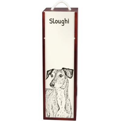 Chart perski, Saluki - pudełko na wino z psem, pudełko na alkohol z grafiką, personalizowane pudełko na prezent marki Art-Dog Chart perski, Saluki - pudełko na wino z psem, pudełko na alkohol z grafiką, personalizowane pudełko na prezent marki Art-Dog