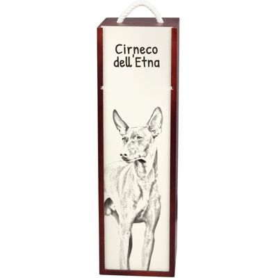 Cirneco dell'Etna, Chart sycylijski - pudełko na wino z psem, pudełko na alkohol z grafiką, personalizowane pudełko na prezent marki Art-Dog Cirneco dell'Etna, Chart sycylijski - pudełko na wino z psem, pudełko na alkohol z grafiką, personalizowane pudełko na prezent marki Art-Dog