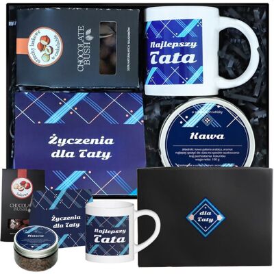 Cup&You Gotowy zestaw prezentowy „Box dla Taty“ kawy smakowe kubek kawa PREMIUM orzechy laskowe w czekoladzie prezent upominek na Dzień Ojca dla taty faceta.. Cup&You Gotowy zestaw prezentowy „Box dla Taty“ kawy smakowe kubek kawa PREMIUM orzechy laskowe w czekoladzie prezent upominek na Dzień Ojca dla taty faceta..