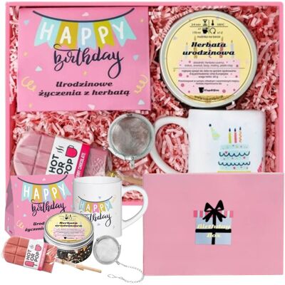 Cup&You Gotowy zestaw prezentowy BOX na urodziny - herbaty PREMIUM, lizak, kubek, zaparzacz na prezent upominek dla mamy kobiety dziewczyny babci żony niej .. Cup&You Gotowy zestaw prezentowy BOX na urodziny - herbaty PREMIUM, lizak, kubek, zaparzacz na prezent upominek dla mamy kobiety dziewczyny babci żony niej ..
