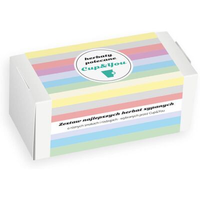 Gotowy zestaw prezentowy „Herbaty polecane Cup&You“; herbata sypana PREMIUM różne smaki mix 20szt. prezent upominek na każdą okazję dla kobiety facet.. Gotowy zestaw prezentowy „Herbaty polecane Cup&You“; herbata sypana PREMIUM różne smaki mix 20szt. prezent upominek na każdą okazję dla kobiety facet..