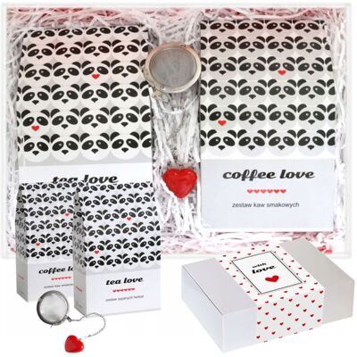 Cup&You Gotowy zestaw prezentowy „Lovebox NAPÓJ MIŁOSNY“ kawy aromatyzowane herbaty sypane PREMIUM zaparzacz x2 prezent upominek na waletynki dla zakochanyc.. Cup&You Gotowy zestaw prezentowy „Lovebox NAPÓJ MIŁOSNY“ kawy aromatyzowane herbaty sypane PREMIUM zaparzacz x2 prezent upominek na waletynki dla zakochanyc..