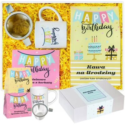 Cup&You Gotowy zestaw prezentowy na urodziny 'Birthdaybox URODZINOWE ŻYCZENIA' - Kawa, herbata, kubek, zaparzacz na prezent upominek dla mamy kobiety dziewc.. Cup&You Gotowy zestaw prezentowy na urodziny 'Birthdaybox URODZINOWE ŻYCZENIA' - Kawa, herbata, kubek, zaparzacz na prezent upominek dla mamy kobiety dziewc..