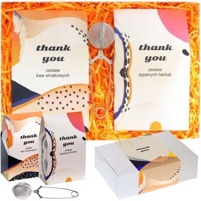 Cup&You Gotowy zestaw prezentowy „Thank You“ box kawa smakowa 10szt. herbata sypana PREMIUM mix zaparzacz prezent upominek podziękowanie dla nauczyciela men.. Cup&You Gotowy zestaw prezentowy „Thank You“ box kawa smakowa 10szt. herbata sypana PREMIUM mix zaparzacz prezent upominek podziękowanie dla nauczyciela men..