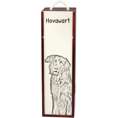 Hovawart - pudełko na wino z psem, pudełko na alkohol z grafiką, personalizowane pudełko na prezent marki Art-Dog Hovawart - pudełko na wino z psem, pudełko na alkohol z grafiką, personalizowane pudełko na prezent marki Art-Dog