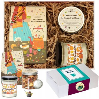 Cup&You Jesienny BOX prezentowy - zestaw herbat sypanych z zaparzem świeca sojowa zapachowa #JESIENIARA herbata AUTUMN INSPIRATION na prezent upominek Cup&You Jesienny BOX prezentowy - zestaw herbat sypanych z zaparzem świeca sojowa zapachowa #JESIENIARA herbata AUTUMN INSPIRATION na prezent upominek