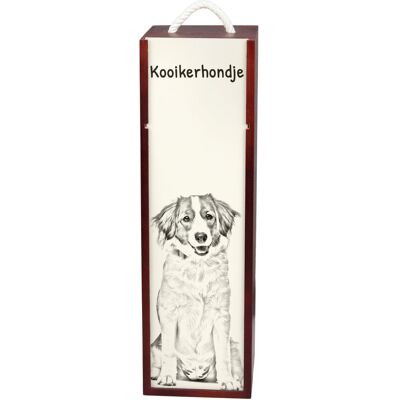 Kooikerhondje - pudełko na wino z psem, pudełko na alkohol z grafiką, personalizowane pudełko na prezent marki Art-Dog Kooikerhondje - pudełko na wino z psem, pudełko na alkohol z grafiką, personalizowane pudełko na prezent marki Art-Dog