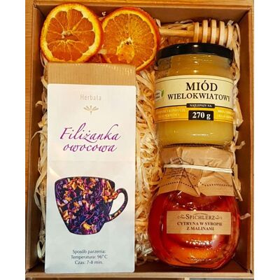 Spichlerz Zdrowia Kosz Box Prezentowy Prezent Herbata Cytryna Miód Spichlerz Zdrowia Kosz Box Prezentowy Prezent Herbata Cytryna Miód