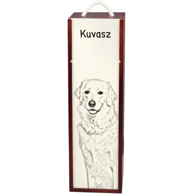 Kuvasz - pudełko na wino z psem, pudełko na alkohol z grafiką, personalizowane pudełko na prezent marki Art-Dog Kuvasz - pudełko na wino z psem, pudełko na alkohol z grafiką, personalizowane pudełko na prezent marki Art-Dog