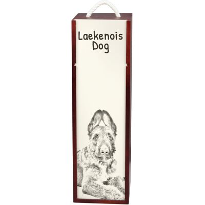 Laekenois Owczarek belgijski - pudełko na wino z psem, pudełko na alkohol z grafiką, personalizowane pudełko na prezent marki Art-Dog Laekenois Owczarek belgijski - pudełko na wino z psem, pudełko na alkohol z grafiką, personalizowane pudełko na prezent marki Art-Dog