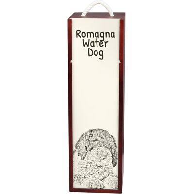 Lagotto Romagnolo - pudełko na wino z psem, pudełko na alkohol z grafiką, personalizowane pudełko na prezent marki Art-Dog Lagotto Romagnolo - pudełko na wino z psem, pudełko na alkohol z grafiką, personalizowane pudełko na prezent marki Art-Dog