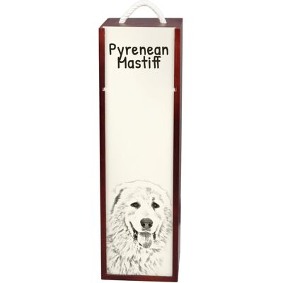 Mastif pirenejski - pudełko na wino z psem, pudełko na alkohol z grafiką, personalizowane pudełko na prezent marki Art-Dog Mastif pirenejski - pudełko na wino z psem, pudełko na alkohol z grafiką, personalizowane pudełko na prezent marki Art-Dog