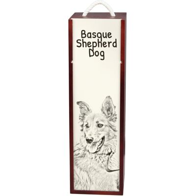 Owczarek baskijski, Basque Shepherd Dog - pudełko na wino z psem, pudełko na alkohol z grafiką, personalizowane pudełko na prezent marki Art-Dog Owczarek baskijski, Basque Shepherd Dog - pudełko na wino z psem, pudełko na alkohol z grafiką, personalizowane pudełko na prezent marki Art-Dog