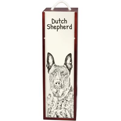 Owczarek holenderski, Dutch Shepherd Dog - pudełko na wino z psem, pudełko na alkohol z grafiką, personalizowane pudełko na prezent marki Art-Dog Owczarek holenderski, Dutch Shepherd Dog - pudełko na wino z psem, pudełko na alkohol z grafiką, personalizowane pudełko na prezent marki Art-Dog
