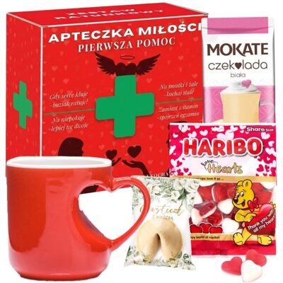 ANGEL DEVIL PREZENT NA WALENTYNKI ZESTAW APTECZKA MIŁOŚCI KUBEK Z SERCEM SŁODYCZE ANGEL DEVIL PREZENT NA WALENTYNKI ZESTAW APTECZKA MIŁOŚCI KUBEK Z SERCEM SŁODYCZE