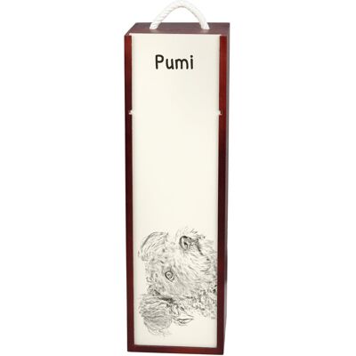 Pumi - pudełko na wino z psem, pudełko na alkohol z grafiką, personalizowane pudełko na prezent marki Art-Dog Pumi - pudełko na wino z psem, pudełko na alkohol z grafiką, personalizowane pudełko na prezent marki Art-Dog