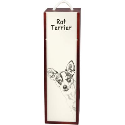 Rat Terrier - pudełko na wino z psem, pudełko na alkohol z grafiką, personalizowane pudełko na prezent marki Art-Dog Rat Terrier - pudełko na wino z psem, pudełko na alkohol z grafiką, personalizowane pudełko na prezent marki Art-Dog