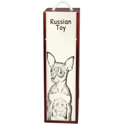 Rosyjski toy, Moskiewski terier miniaturowy - pudełko na wino z psem, pudełko na alkohol z grafiką, personalizowane pudełko na prezent marki Art-Dog Rosyjski toy, Moskiewski terier miniaturowy - pudełko na wino z psem, pudełko na alkohol z grafiką, personalizowane pudełko na prezent marki Art-Dog