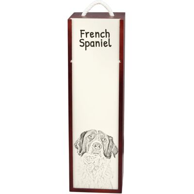 Spaniel francuski, French Spaniel - pudełko na wino z psem, pudełko na alkohol z grafiką, personalizowane pudełko na prezent marki Art-Dog Spaniel francuski, French Spaniel - pudełko na wino z psem, pudełko na alkohol z grafiką, personalizowane pudełko na prezent marki Art-Dog