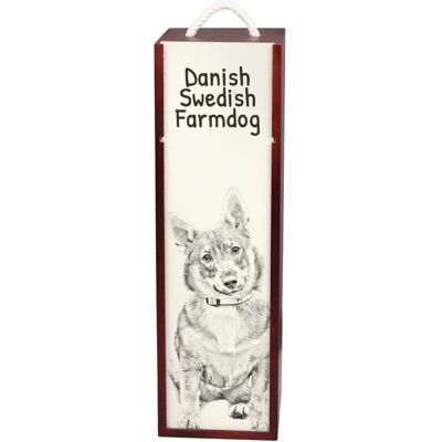 Szwedzki Vallhund, Szwedzki szpic owczarski - pudełko na wino z psem, pudełko na alkohol z grafiką, personalizowane pudełko na prezent marki Art-Dog Szwedzki Vallhund, Szwedzki szpic owczarski - pudełko na wino z psem, pudełko na alkohol z grafiką, personalizowane pudełko na prezent marki Art-Dog