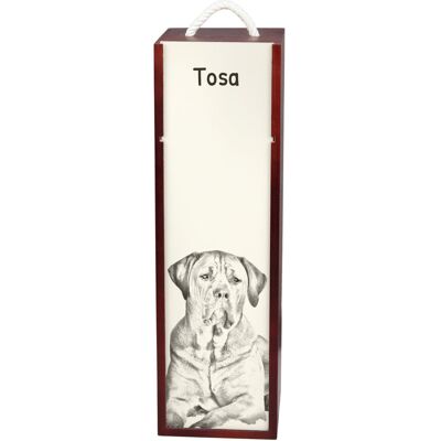 Tosa Inu, Tosa-inu, Mastif japoński - pudełko na wino z psem, pudełko na alkohol z grafiką, personalizowane pudełko na prezent marki Art-Dog Tosa Inu, Tosa-inu, Mastif japoński - pudełko na wino z psem, pudełko na alkohol z grafiką, personalizowane pudełko na prezent marki Art-Dog