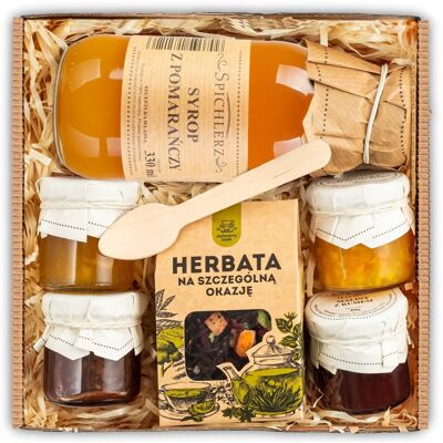 Jedwabny Szlak UPOMINEK zestaw BOX prezentowy herbata syrop na urodziny kosz prezentowy Jedwabny Szlak UPOMINEK zestaw BOX prezentowy herbata syrop na urodziny kosz prezentowy