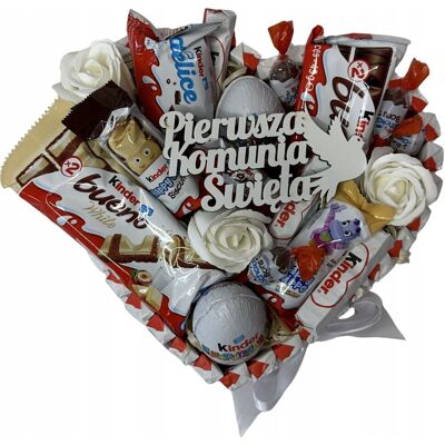 nieznany producent ZESTAW PREZENTOWY BOX SERCE KINDER PAMIĄTKA I KOMUNIA ŚWIĘTA nieznany producent ZESTAW PREZENTOWY BOX SERCE KINDER PAMIĄTKA I KOMUNIA ŚWIĘTA