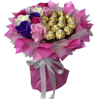 nieznany producent ZESTAW PREZENTOWY BUKIET FERRERO RÓŻE DZIEŃ KOBIET MAMY URODZINY 18 nieznany producent ZESTAW PREZENTOWY BUKIET FERRERO RÓŻE DZIEŃ KOBIET MAMY URODZINY 18
