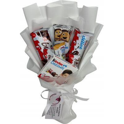 nieznany producent ZESTAW PREZENTOWY BUKIET KINDER BIAŁY ŚLUB IMIENINY URODZINY DZIEŃ DZIECKA nieznany producent ZESTAW PREZENTOWY BUKIET KINDER BIAŁY ŚLUB IMIENINY URODZINY DZIEŃ DZIECKA