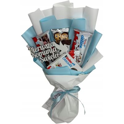 nieznany producent ZESTAW PREZENTOWY BUKIET KINDER BŁĘKITNY PAMIĄTKA I KOMUNIA ŚWIĘTA UPOMINEK nieznany producent ZESTAW PREZENTOWY BUKIET KINDER BŁĘKITNY PAMIĄTKA I KOMUNIA ŚWIĘTA UPOMINEK
