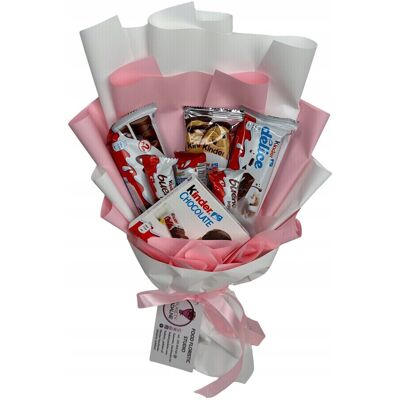 nieznany producent ZESTAW PREZENTOWY BUKIET KINDER RÓŻOWY DZIEŃ DZIECKA URODZINY IMIENINY ŚLUB nieznany producent ZESTAW PREZENTOWY BUKIET KINDER RÓŻOWY DZIEŃ DZIECKA URODZINY IMIENINY ŚLUB