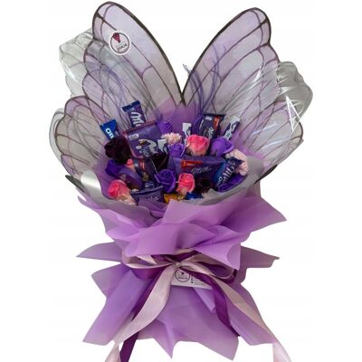 nieznany producent ZESTAW PREZENTOWY BUKIET MOTYL FIOLET MILKA URODZINY DZIEŃ KOBIET WALENTYNK nieznany producent ZESTAW PREZENTOWY BUKIET MOTYL FIOLET MILKA URODZINY DZIEŃ KOBIET WALENTYNK