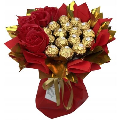 nieznany producent ZESTAW PREZENTOWY BUKIET SŁODYCZY FERRERO CZERWONY DZIEŃ KOBIET URODZINY 18 nieznany producent ZESTAW PREZENTOWY BUKIET SŁODYCZY FERRERO CZERWONY DZIEŃ KOBIET URODZINY 18