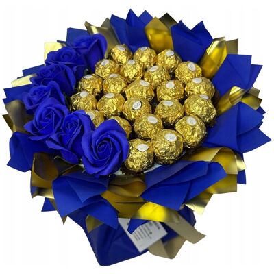 nieznany producent ZESTAW PREZENTOWY BUKIET SŁODYCZY FERRERO GRANATOWY URODZINY DZIEŃ DZIADKA nieznany producent ZESTAW PREZENTOWY BUKIET SŁODYCZY FERRERO GRANATOWY URODZINY DZIEŃ DZIADKA
