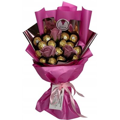 nieznany producent ZESTAW PREZENTOWY BUKIET SŁODYCZY FERRERO RÓŻ DZIEŃ MATKI IMIENINY URODZINY nieznany producent ZESTAW PREZENTOWY BUKIET SŁODYCZY FERRERO RÓŻ DZIEŃ MATKI IMIENINY URODZINY