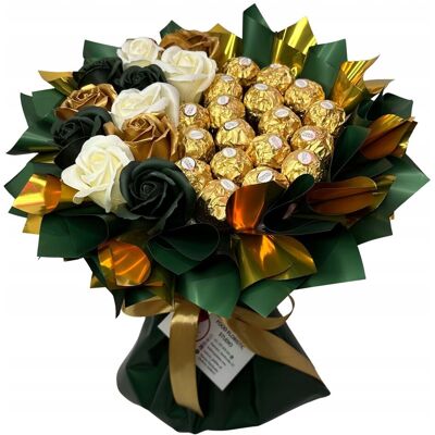 nieznany producent ZESTAW PREZENTOWY BUKIET SŁODYCZY FERRERO ZIELONO URODZINY DZIEŃ KOBIET 18 nieznany producent ZESTAW PREZENTOWY BUKIET SŁODYCZY FERRERO ZIELONO URODZINY DZIEŃ KOBIET 18