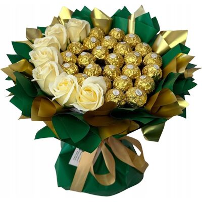nieznany producent ZESTAW PREZENTOWY BUKIET SŁODYCZY FERRERO ZIELONY URODZINY DZIEŃ DZIADKA 18 nieznany producent ZESTAW PREZENTOWY BUKIET SŁODYCZY FERRERO ZIELONY URODZINY DZIEŃ DZIADKA 18