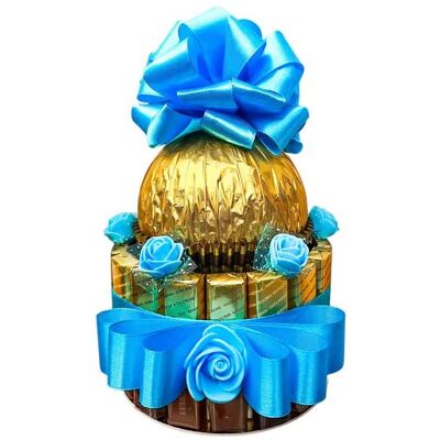 inna (Inny) Zestaw prezentowy Tort Ferrero Rocher Merci niebieski Prezent na Urodziny Święta Walentynki Komunia Dla Mamy Taty inna (Inny) Zestaw prezentowy Tort Ferrero Rocher Merci niebieski Prezent na Urodziny Święta Walentynki Komunia Dla Mamy Taty