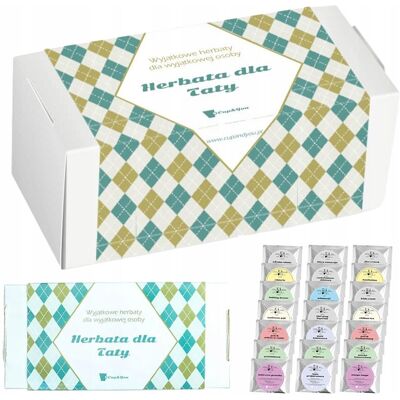 Cup&You ZESTAW PREZENTOWY UPOMINKOWY BOX - 21 RÓŻNYCH HERBAT SYPANYCH W SASZETKACH - PREZENT UPOMINEK DLA TATY TEŚCIA NA DZIEŃ OJCA URODZINY Cup&You ZESTAW PREZENTOWY UPOMINKOWY BOX - 21 RÓŻNYCH HERBAT SYPANYCH W SASZETKACH - PREZENT UPOMINEK DLA TATY TEŚCIA NA DZIEŃ OJCA URODZINY