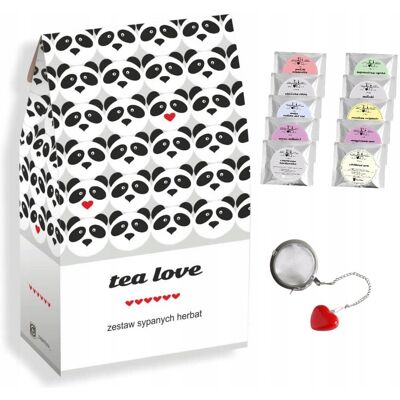 Cup&You Zestaw prezentowy upominkowy 'PANDA LOVE' - 10 smaków herbat sypanych + zaparzacz - prezent upominek na walentynki dla chłopaka dziewczyny niej nieg.. Cup&You Zestaw prezentowy upominkowy 'PANDA LOVE' - 10 smaków herbat sypanych + zaparzacz - prezent upominek na walentynki dla chłopaka dziewczyny niej nieg..