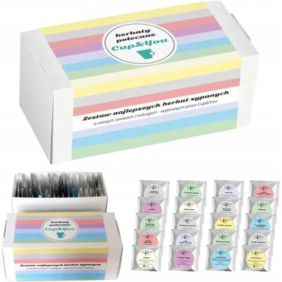 Zestaw 20 Wyselekcjonowanych Herbat Sypanych Herbaty Polecane Cup&you; - Box Prezentowy Upominkowy Dla Kobiety Chłopaka Mamy Taty Babci Dziadka Niej .. Zestaw 20 Wyselekcjonowanych Herbat Sypanych Herbaty Polecane Cup&you; - Box Prezentowy Upominkowy Dla Kobiety Chłopaka Mamy Taty Babci Dziadka Niej ..
