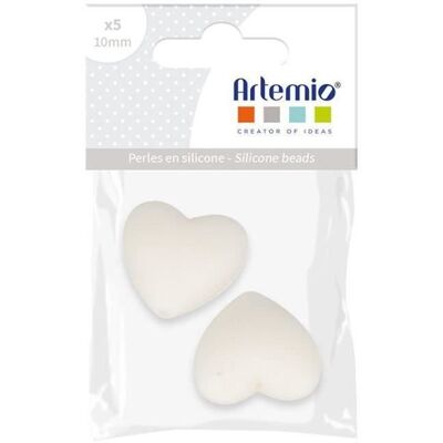 Artemio 2 koraliki silikonowe w kształcie serca - 29 x 19 x 12 mm - białe Artemio 2 koraliki silikonowe w kształcie serca - 29 x 19 x 12 mm - białe